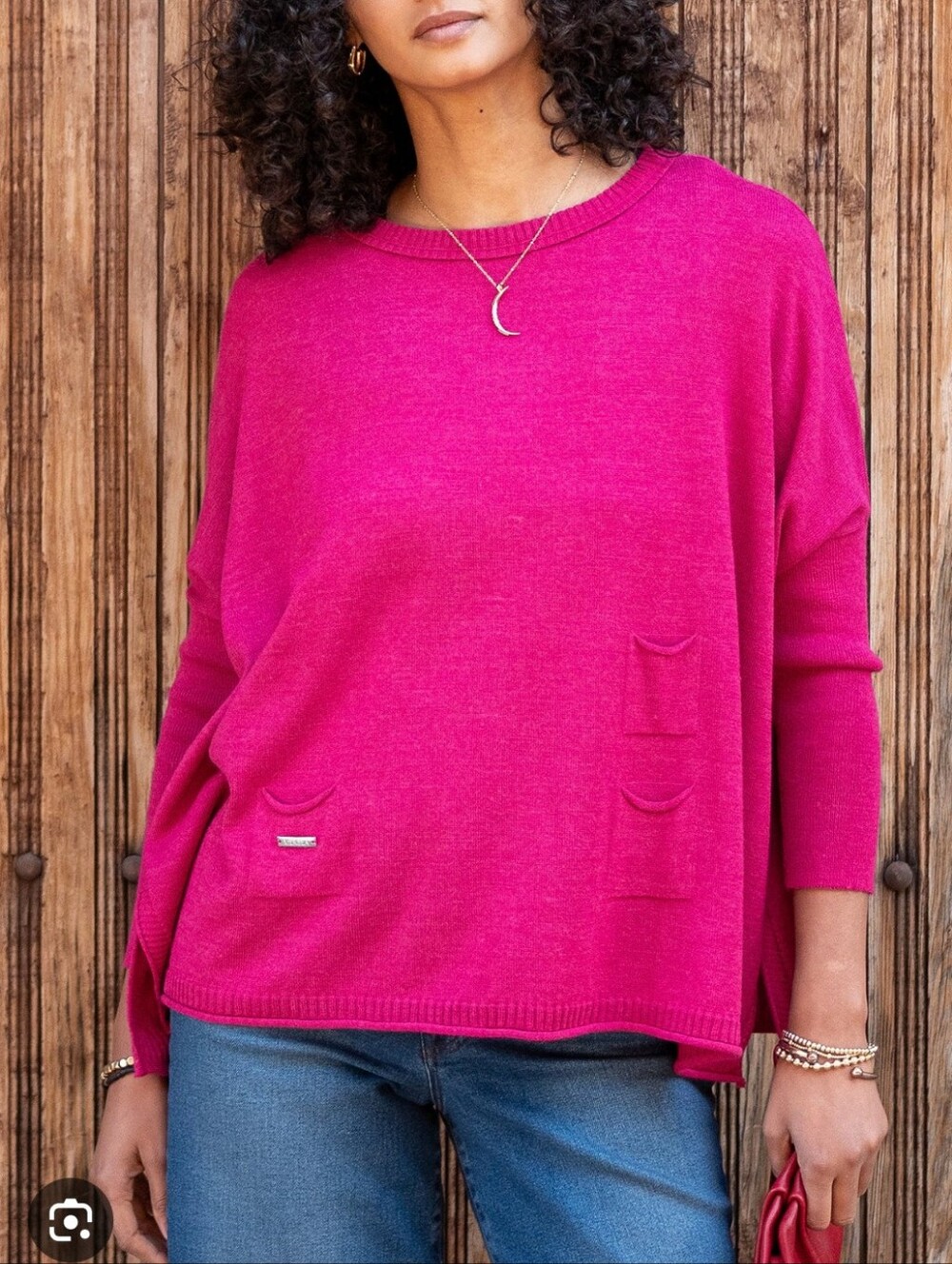 Mersea Catalinacrewneck Pink Scoop Neck Sweater